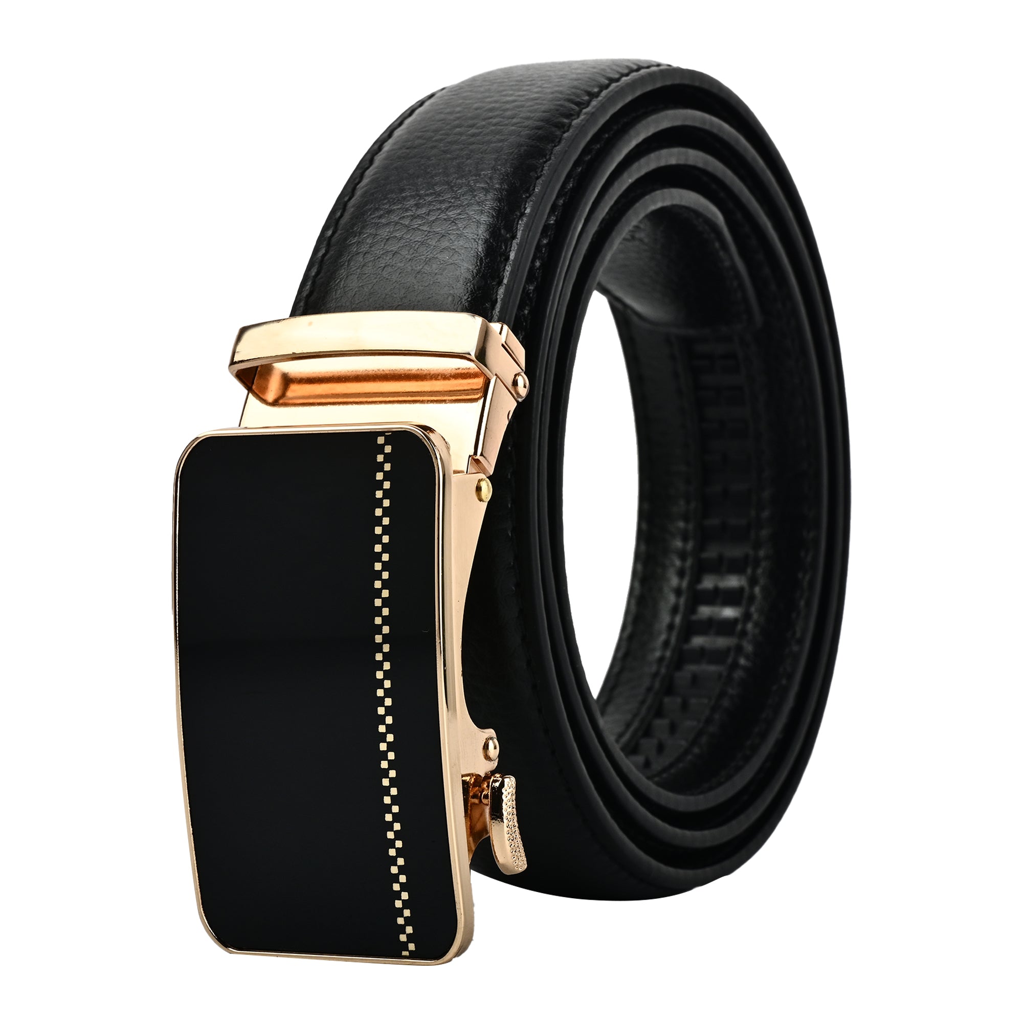 Moda B Aurum Reverie | Premium Leather Ratchet Buckal Waist Belt | 32-39 Inches Waist Size | Genuine Leather | For Men | Aurum Collection