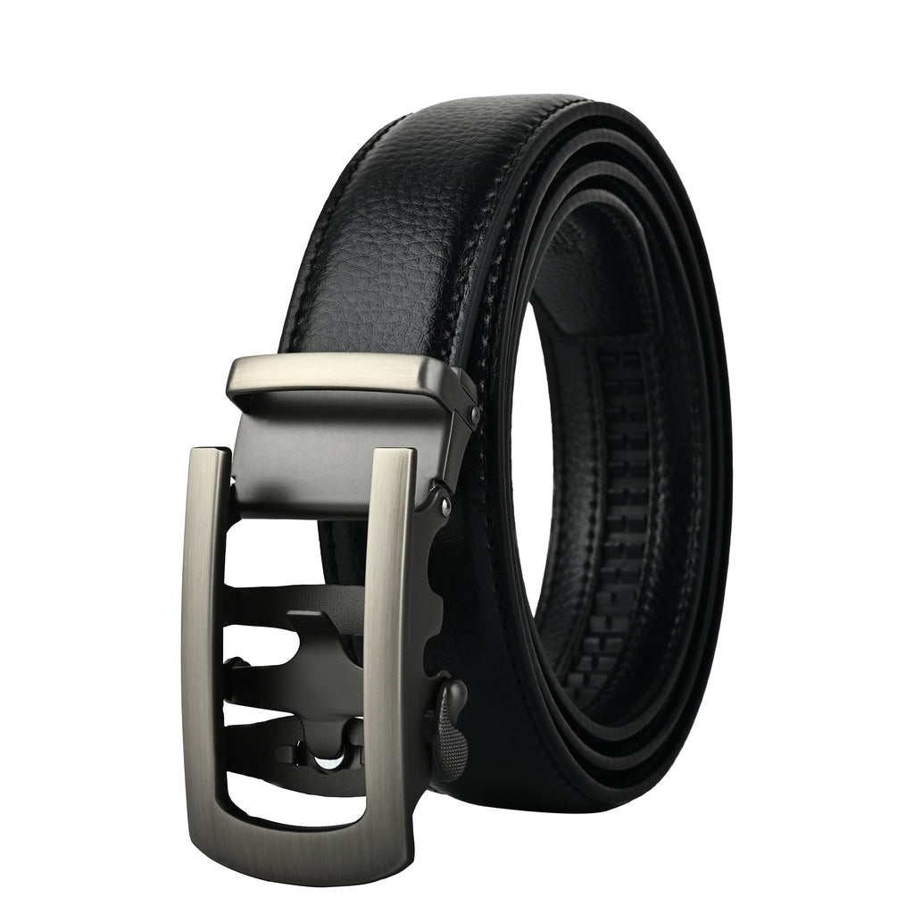 Moda B Monarch Sterling Slate | Premium Genuine Leather Ratchet Buckal Waist Belt | 32-39 Inches Waist Size | Genuine Leather | For Men | Monarch Collection