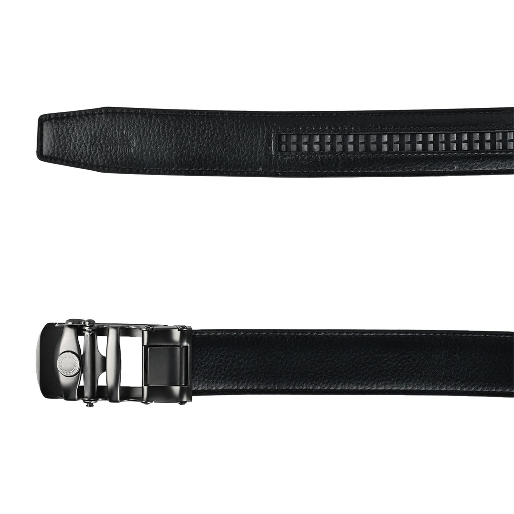 Moda B Monarch Noir Eclipse | Premium Leather Ratchet Buckal Waist Belt | 32-39 Inches Waist Size | Genuine Leather | For Men | Monarch Collection