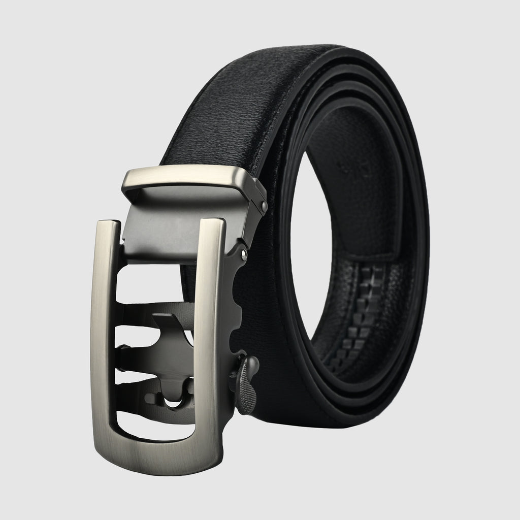 Moda B Monarch Sterling Slate | Premium Genuine Leather Ratchet Buckal Waist Belt | 32-39 Inches Waist Size | Genuine Leather | For Men | Monarch Collection