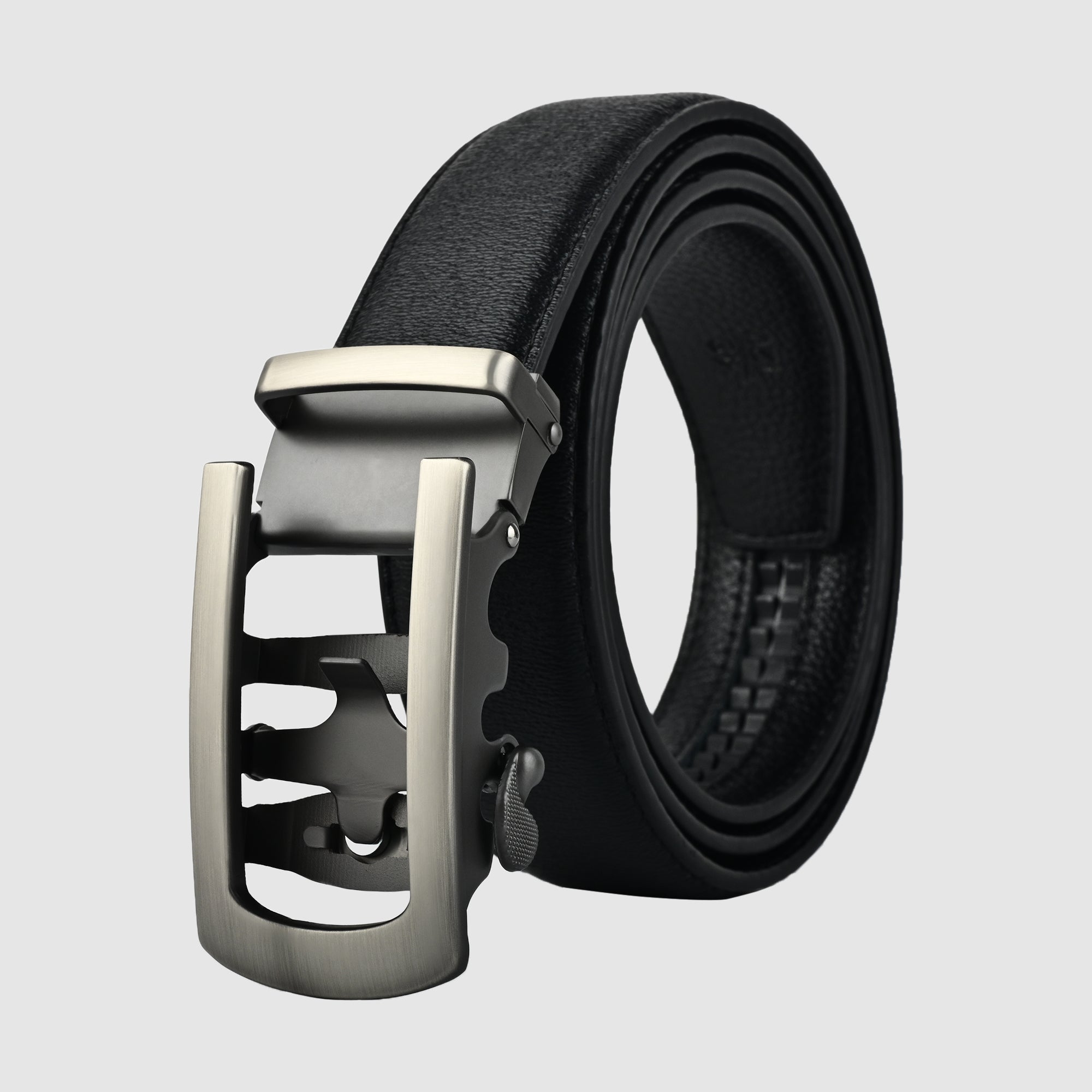 Moda B Monarch Sterling Slate | Premium Genuine Leather Ratchet Buckal Waist Belt | 32-39 Inches Waist Size | Genuine Leather | For Men | Monarch Collection