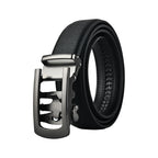 Moda B Monarch Noir Eclipse | Premium Leather Ratchet Buckal Waist Belt | 32-39 Inches Waist Size | Genuine Leather | For Men | Monarch Collection