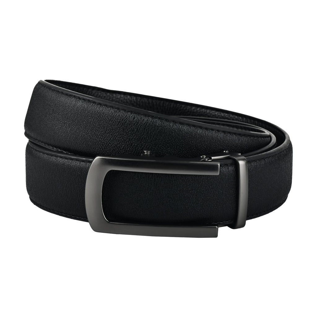 Moda B Monarch Noir Eclipse | Premium Leather Ratchet Buckal Waist Belt | 32-39 Inches Waist Size | Genuine Leather | For Men | Monarch Collection