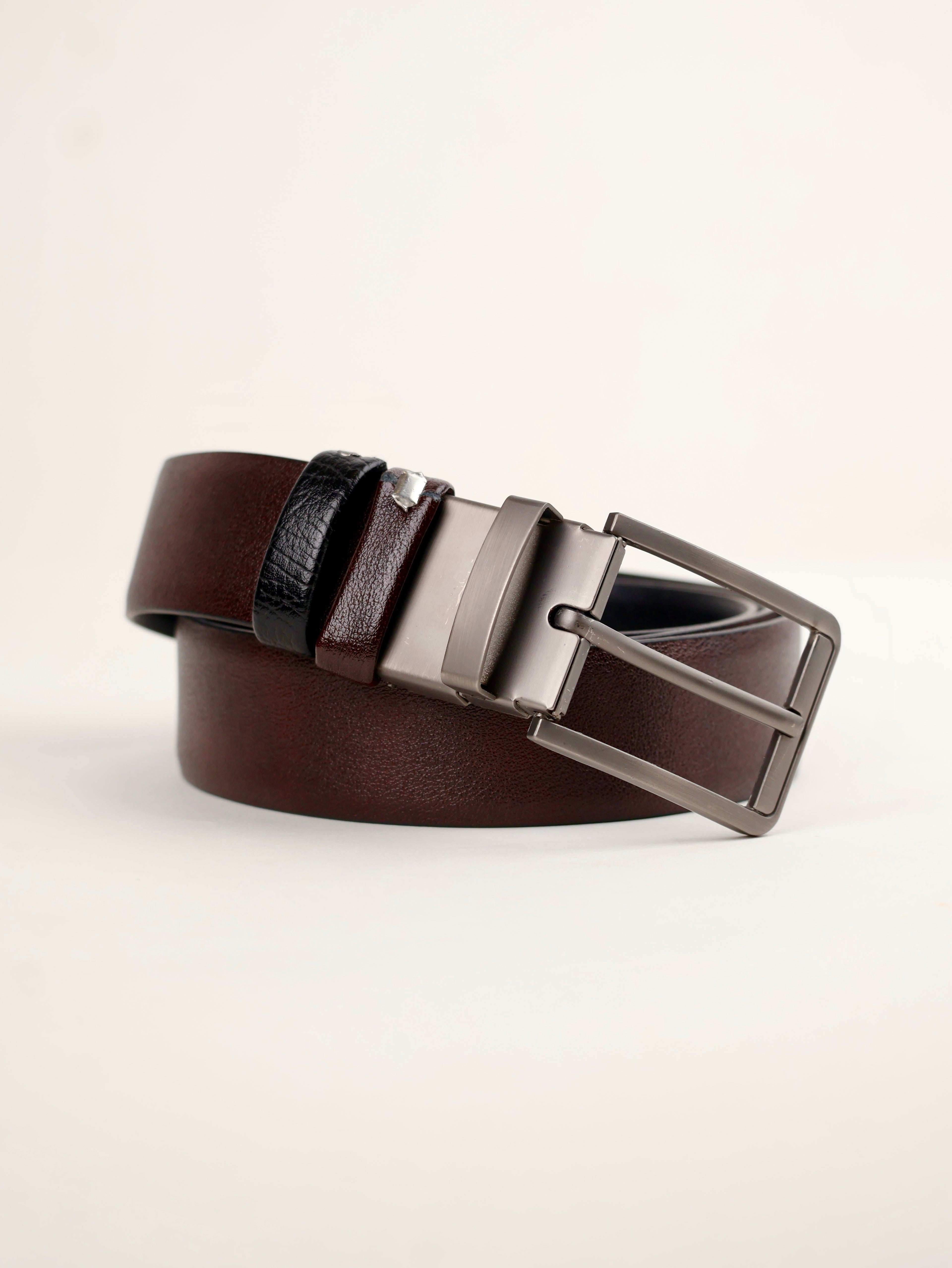 Milano Reversible Italian Premium Leather Belt, Pin Buckle, Reversible