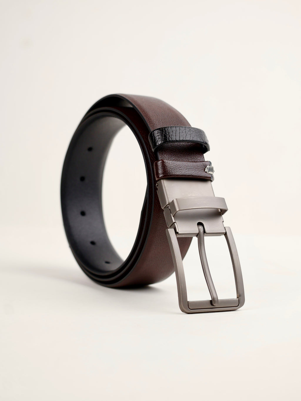 Milano Reversible Italian Premium Leather Belt, Pin Buckle, Reversible