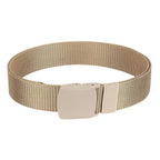 Woven Fabric Tactical Belt, Metal-Free Plastic Buckle, Airport Friendly, Free Size, Fits Waist Sizes Up to 44 Inches, Vegan Material, Unisex