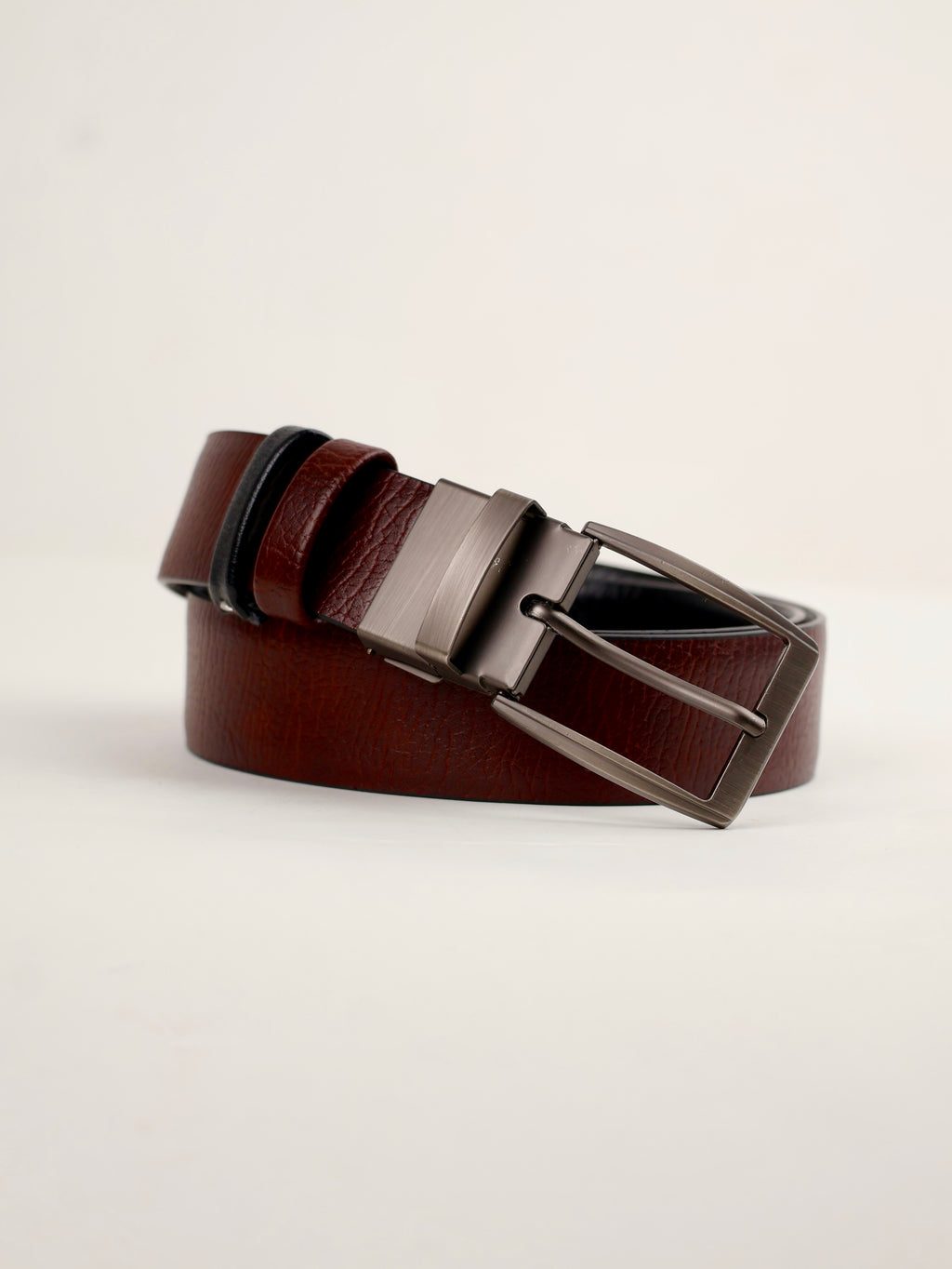 Torino Reversible Textured Premium Leather Belt, Pin Buckle