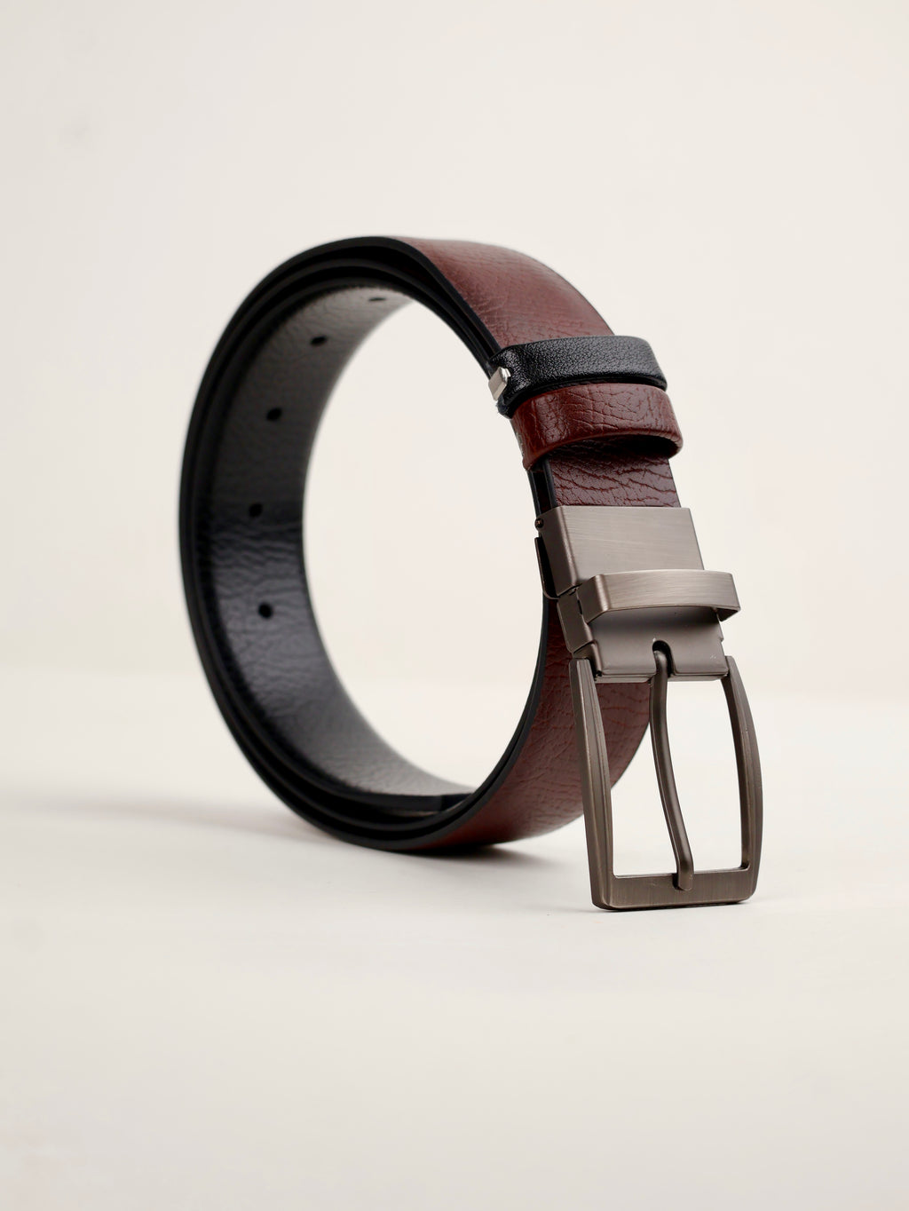 Torino Reversible Textured Premium Leather Belt, Pin Buckle