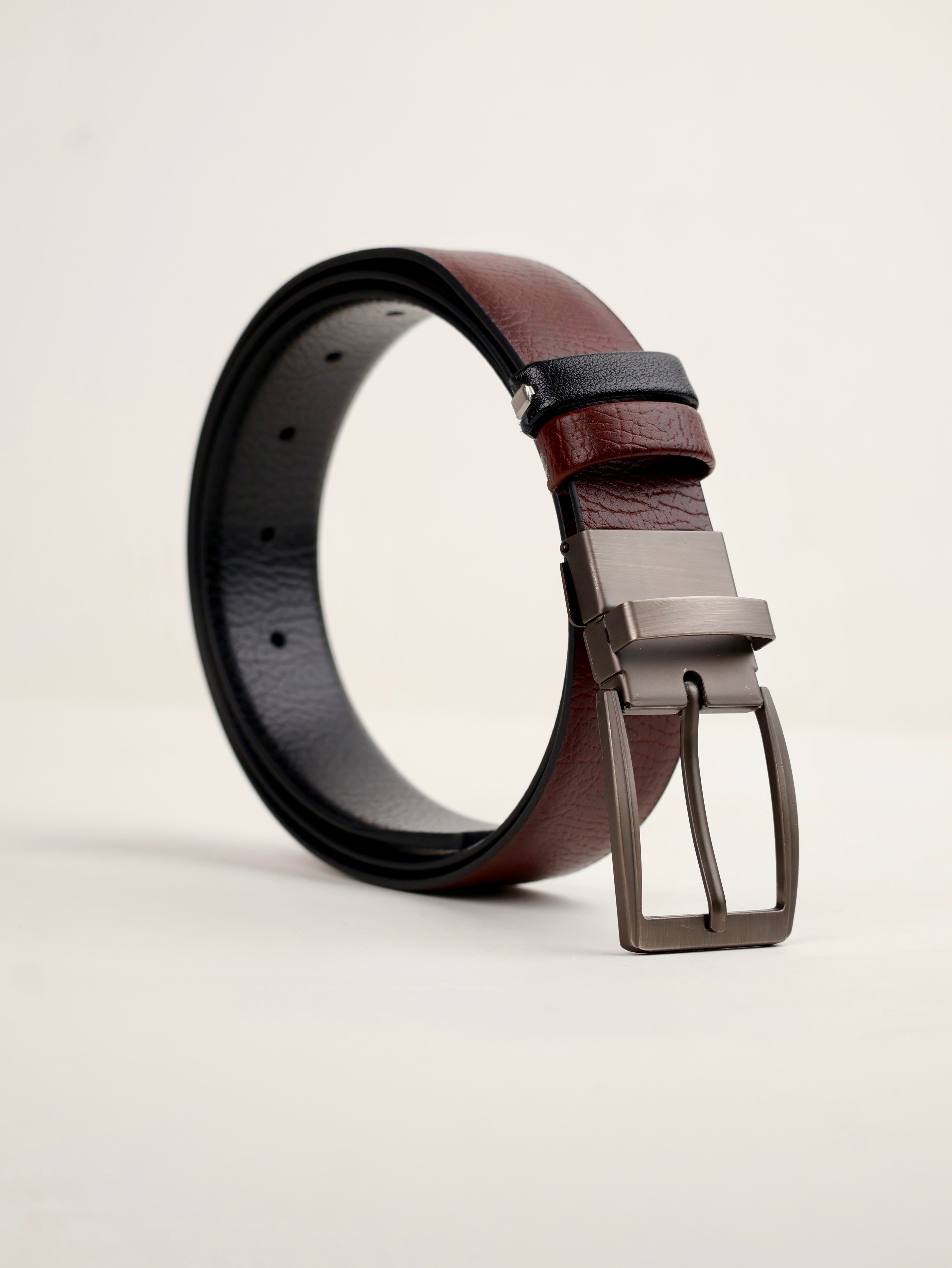 Torino Reversible Textured Premium Leather Belt, Pin Buckle