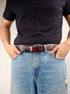 Torino Reversible Textured Premium Leather Belt, Pin Buckle